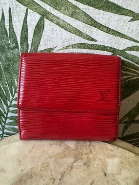 Louis Vuitton Vintage Red Epi Leather Trifold Wallet – Made in France (1990s)